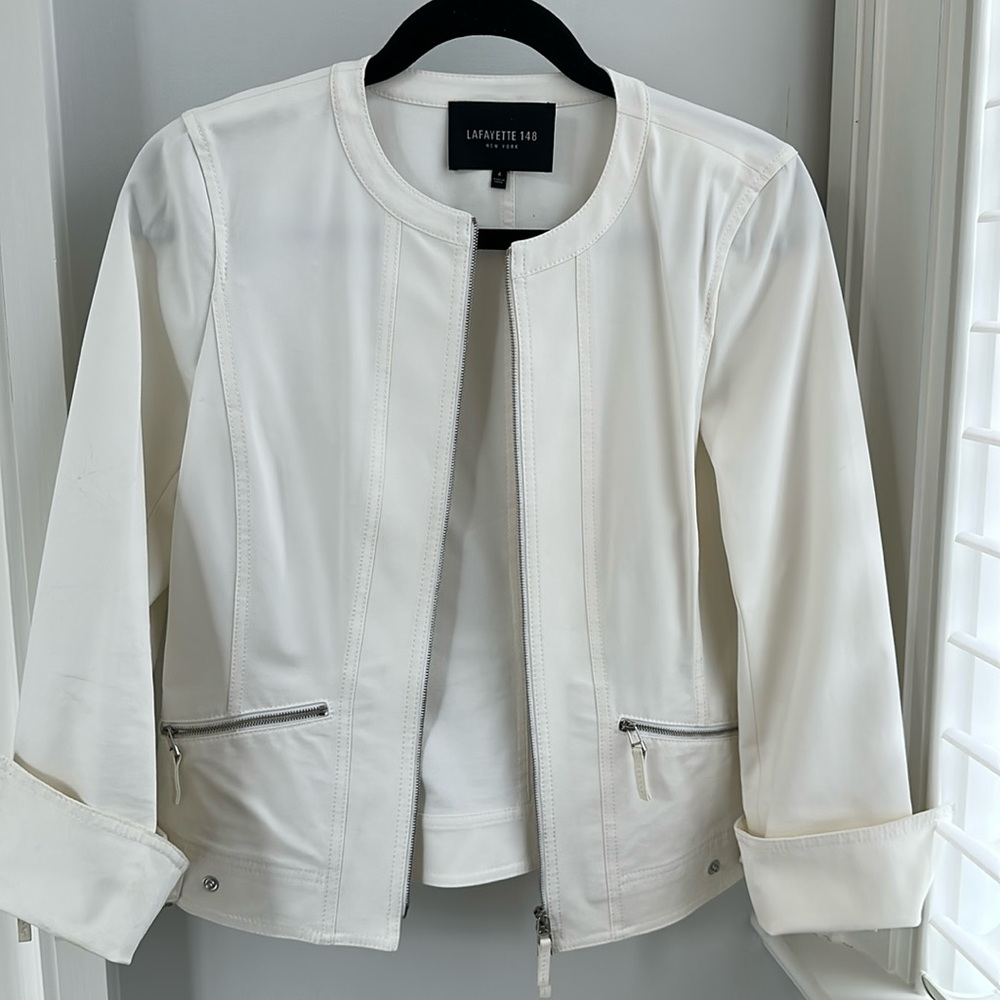 Lafayette 148 ivory/white jacket